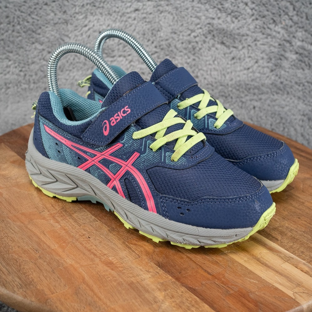 Asics Pre Venture 9 PS Youth Girls Size 2 Sneakers Blue/Pink 1014A277-403